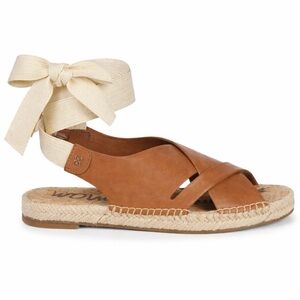 Sam Edelman Brown Espadrille Sandals with Cream Ties